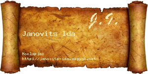Janovits Ida névjegykártya